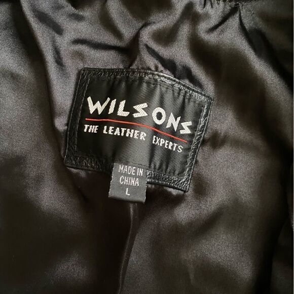 Wilson’s Leather Jacket Soft Button Down Pockets Lined Black Women’s Size Large - Picture 8 of 10